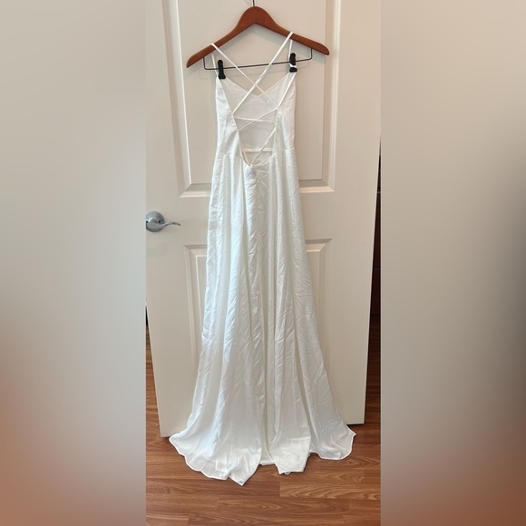 Show Me Your Mumu Godshaw Goddess maxi dress in ivory luxe satin - Picture 10 of 13